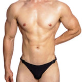 VividFlash Leather Buckle Bikini Briefs - Stylish Comfort