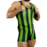 80's Retro Striped Wrestling Singlet - Embrace the Bold Aesthetic