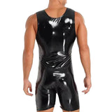 Glossy Zipper Singlet - Bold and Edgy