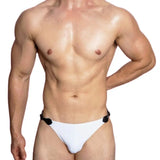 VividFlash Leather Buckle Bikini Briefs - Stylish Comfort