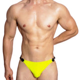 VividFlash Leather Buckle Bikini Briefs - Stylish Comfort