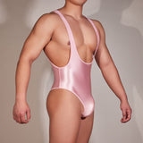 Men's Glossy High Elastic Bodysuit - Own Your Gloss