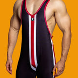 DM Striped Wrestling Singlet - Flaunt Your Curves