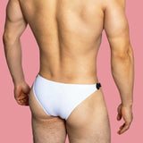 VividFlash Leather Buckle Bikini Briefs - Stylish Comfort