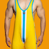 DM Striped Wrestling Singlet - Flaunt Your Curves