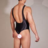 Men's Glossy High Elastic Bodysuit - Own Your Gloss