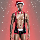 Sexy Gay Christmas 3-Piece Singlet Set Men Costume