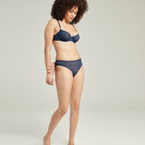 The Sheer Deco Lift Balcony Bra - Navy