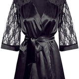 Beauty Night Marissa Peignoir Dressing Gown Black