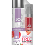 JO Agape 4oz + GWP JO Oral Delight Strawberry Arousal Gel 1oz