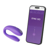 We-Vibe C-Shape Couples Vibrator with Travel Case - Sync Go - Light Purple