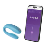 We-Vibe C-Shape Couples Vibrator with Travel Case - Sync Go - Turquoise