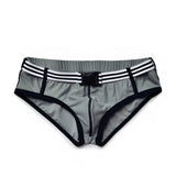 DM Buckle Belt Swim Briefs with Unique Closure