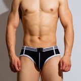 DM Buckle Belt Swim Briefs with Unique Closure