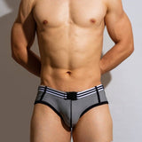 DM Buckle Belt Swim Briefs with Unique Closure