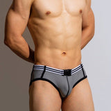 DM Buckle Belt Swim Briefs with Unique Closure