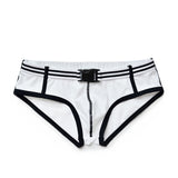 DM Buckle Belt Swim Briefs with Unique Closure