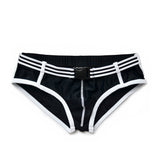 DM Buckle Belt Swim Briefs with Unique Closure