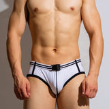 DM Buckle Belt Swim Briefs with Unique Closure