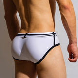 DM Buckle Belt Swim Briefs with Unique Closure