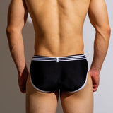 DM Buckle Belt Swim Briefs with Unique Closure
