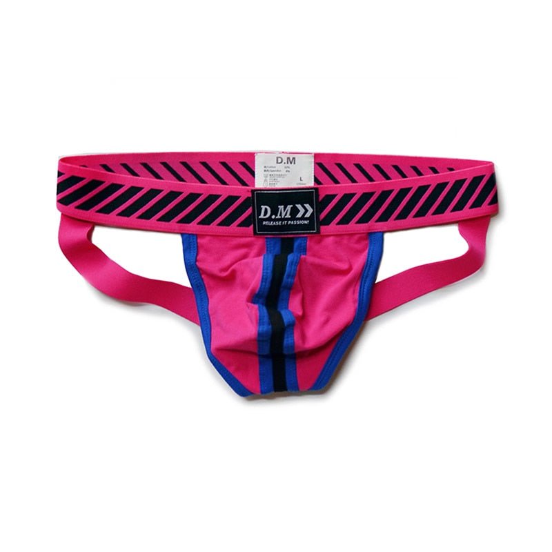 DM Racing Stripe Jockstrap – Bold Colors with Hazard Tape Band