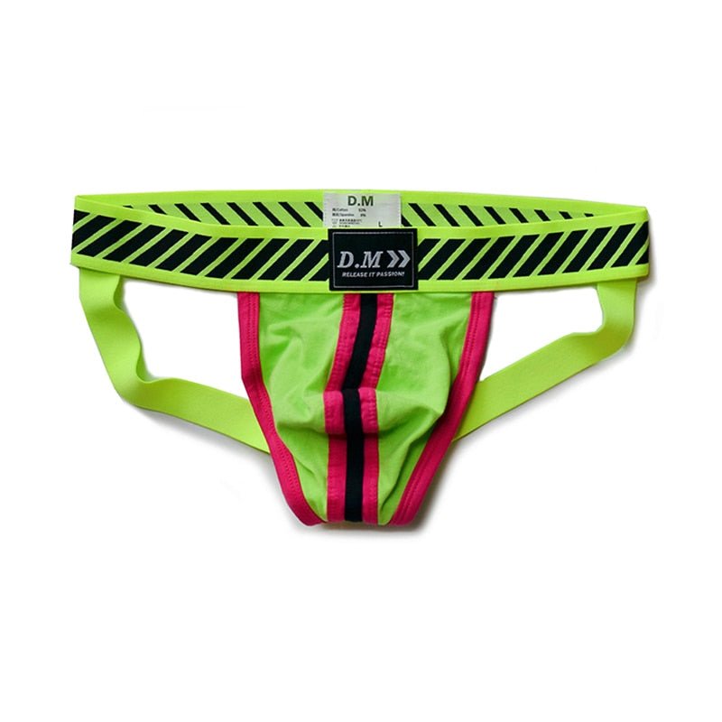 DM Racing Stripe Jockstrap – Bold Colors with Hazard Tape Band