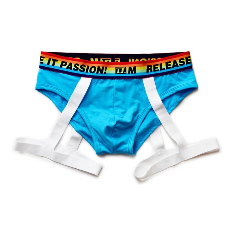 "Rainbow Accent" Garter Briefs for Men with Rainbow Waistband - Available in White, Black, Orange, Green, Blue